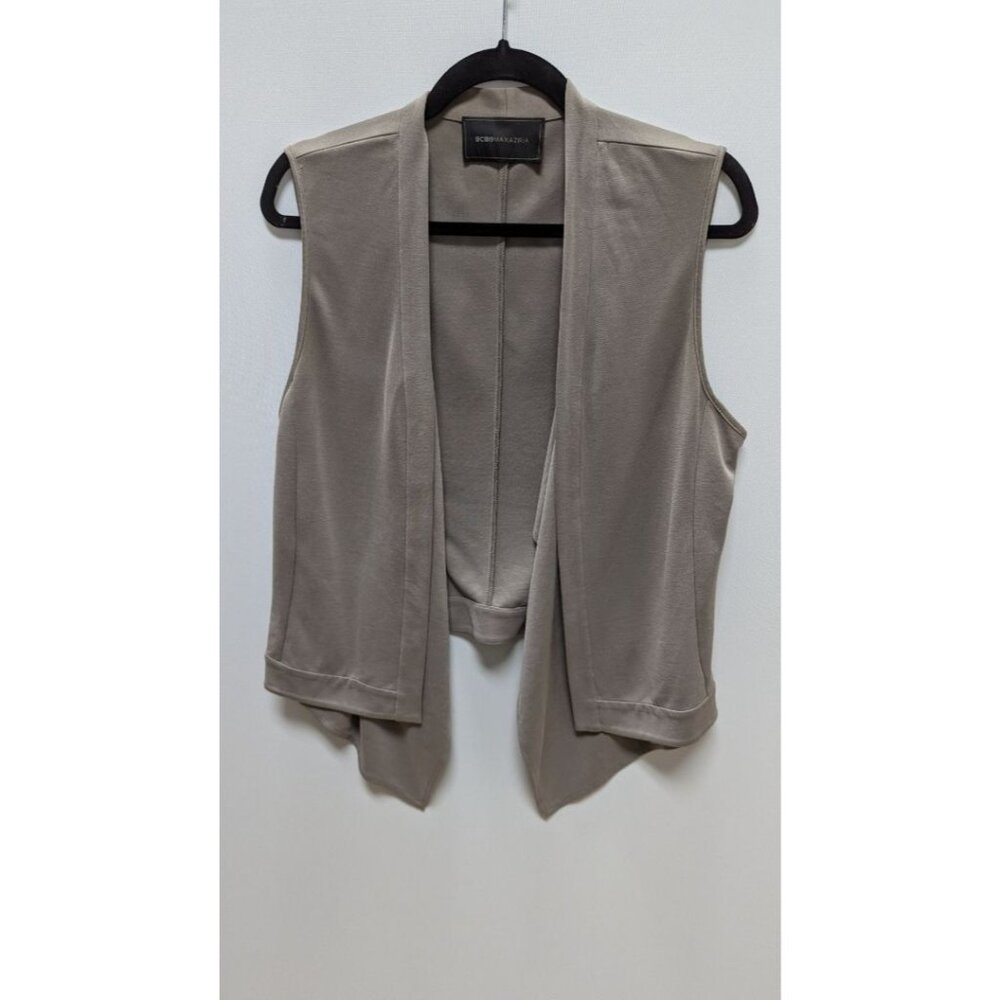BCBGMAXAZRIA Grey Open-Front Vest